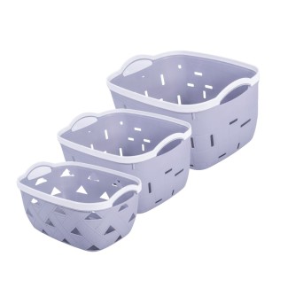 Set 3 cosuri depozitare, Naimeed D5341, D5342, D5343, plastic, 34x27x20 cm, 30x23x16 cm, 26x19x14 cm, Gri Set 3 cosuri depozitare, Naimeed D5341, D5342, D5343, plastic, 34x27x20 cm, 30x23x16 cm, 26x19x14 cm, Gri