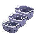 Set 3 cosuri depozitare, Naimeed D5341, D5342, D5343, plastic, 34x27x20 cm, 30x23x16 cm, 26x19x14 cm, Gri inchis