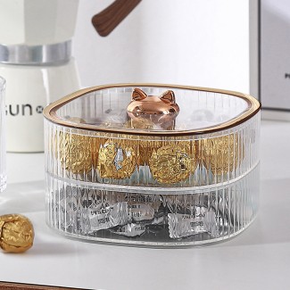 Cutie depozitare, Naimeed D5377, 2 niveluri, Transparent, 15x15x10cm Cutie depozitare, Naimeed D5377, 2 niveluri, Transparent, 15x15x10cm