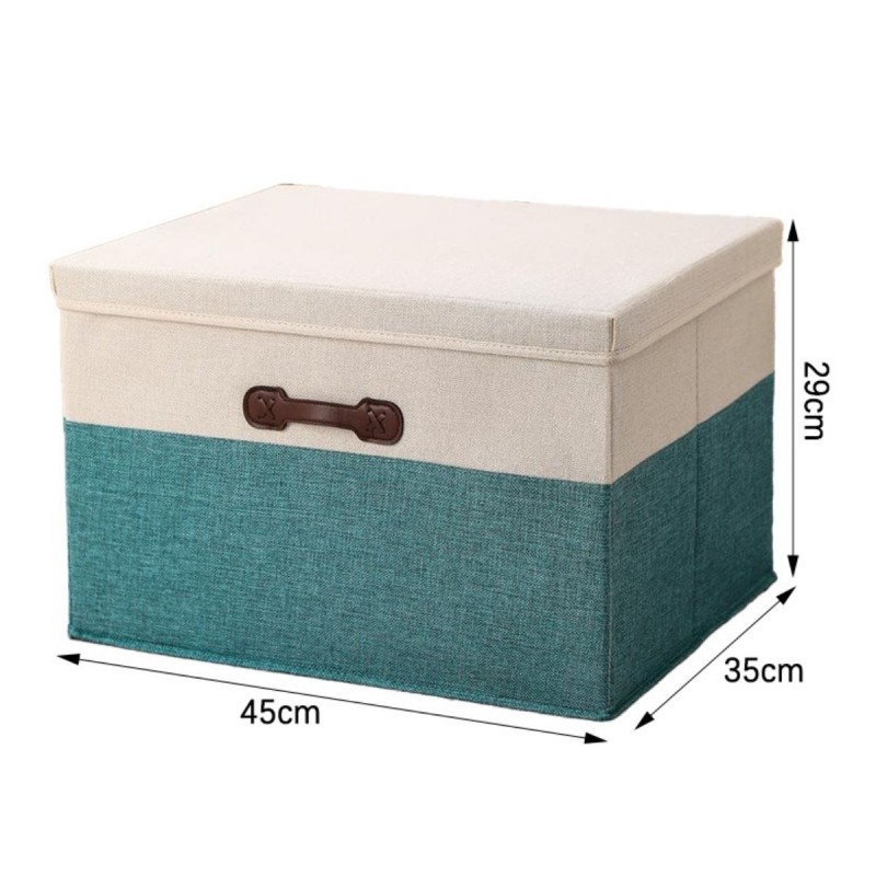 Cutie Depozitare Multifunctionala, Naimeed D7643, pliabilă, cu capac, dimenisuni 45x35x29cm, Turcoaz