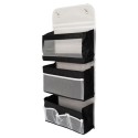 Organizator Suspendat Multifunctional, 7 spatii depozitare, Naimeed D7684, dimensiuni 10x30x70cm, Alb/Negru
