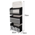 Organizator Suspendat Multifunctional, 7 spatii depozitare, Naimeed D7684, dimensiuni 10x30x70cm, Alb/Negru