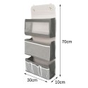 Organizator Suspendat Multifunctional, 7 spatii depozitare, Naimeed D7685, dimensiuni 10x30x70cm, Alb/Gri