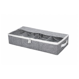 Organizator depozitare multifunctional, cu Fereastră Vizibilă, Închidere cu Fermoar si compartimentare adjustabila, Naimeed D7689, 15x43x83cm, Gri deschis