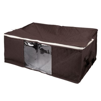 Organizator depozitare multifunctional, cu Fereastră Vizibilă, Închidere cu Fermoar, Naimeed D7696, 30x50x70cm, Maro 