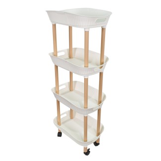 Raft multifunctional, 4 niveluri, Naimeed D5287, Alb, 45x28x107cm Raft multifunctional, 4 niveluri, Naimeed D5287, Alb, 45x28x107cm