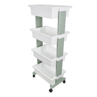 Raft multifunctional, 4 niveluri, Naimeed D5289, Alb/Turcoaz, 45x30x110cm Raft multifunctional, 4 niveluri, Naimeed D5289, Alb/Turcoaz, 45x30x110cm