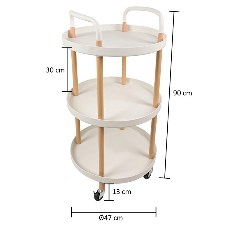 Raft multifunctional, 3 niveluri, Naimeed D5290, Alb, 47x47x90cm Raft multifunctional, 3 niveluri, Naimeed D5290, Alb, 47x47x90cm