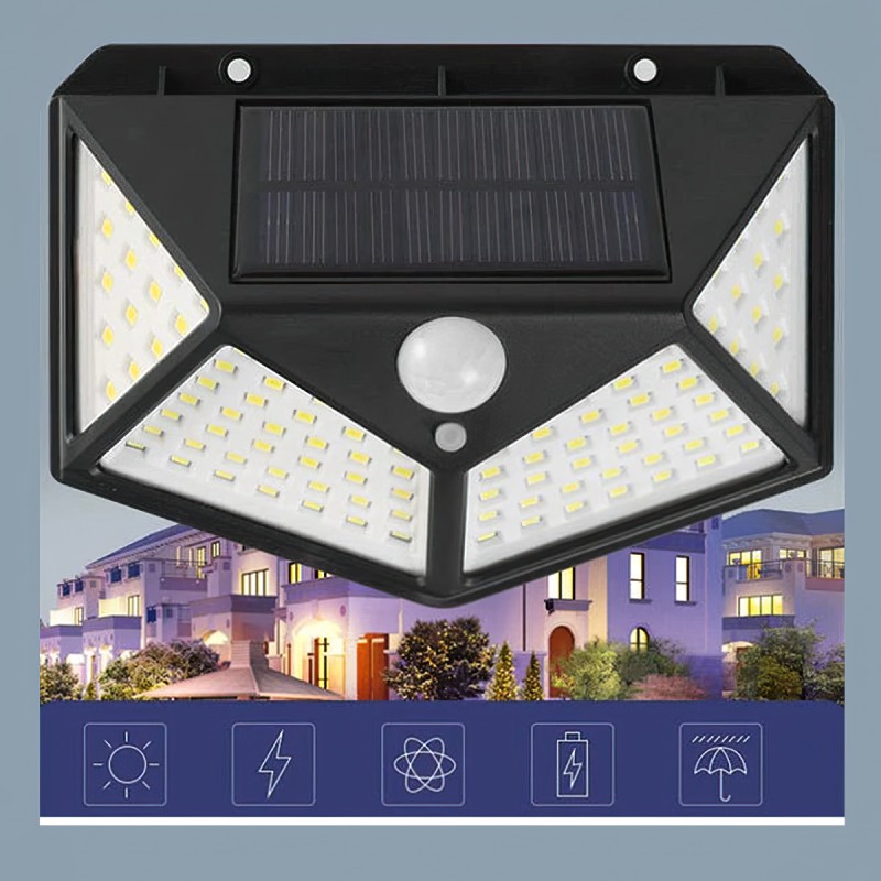 Lampa solara, cu senzor de miscare, lumina LED, acumulator, Naimeed D4315, 208 LED-uri Lampa solara, cu senzor de miscare, lumina LED, acumulator, Naimeed D4315, 208 LED-uri