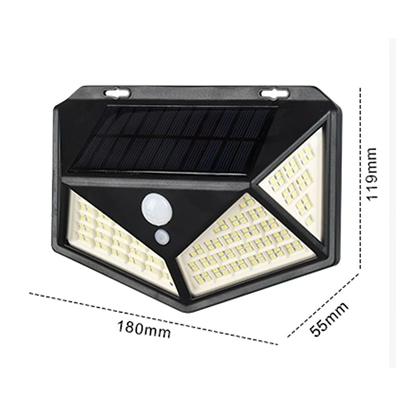 Lampa solara, cu senzor de miscare, lumina LED,  acumulator, Naimeed D4315, 208 LED-uri