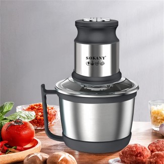 Tocator electric Sokany SK-7027, 4 lame din otel inoxidabil de inalta calitate, 800 W, 3L, recipient din Inox, Negru/Inox Tocator electric Sokany SK-7027, 4 lame din otel inoxidabil de inalta calitate, 800 W, 3L, recipient din Inox, Negru/Inox