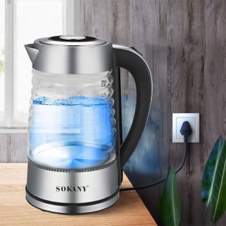 Fierbator apa, Sokany SK-1027, 2000W, capacitate 2.2L, control temperatura, indicator luminos,  Argintiu Fierbator apa, Sokany SK-1027, 2000W, capacitate 2.2L, control temperatura, indicator luminos,  Argintiu