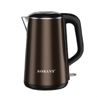 Fierbator apa, Sokany SK-2203, 2000W, capacitate 2.2L, control temperatura, indicator luminos,  Maro Fierbator apa, Sokany SK-2203, 2000W, capacitate 2.2L, control temperatura, indicator luminos,  Maro
