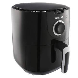 Friteuza fara ulei Sokany AF-002, 1500W, 5L, Control Temperatura, Negru/Inox