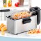 Friteuza Sokany WJ-800, 2000W, 3L, Termostat reglabil, Negru/Inox