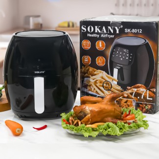 Friteuza fara ulei Sokany SK-8012, 1800W, 7.7L, Control Digital, Negru Friteuza fara ulei Sokany SK-8012, 1800W, 7.7L, Control Digital, Negru