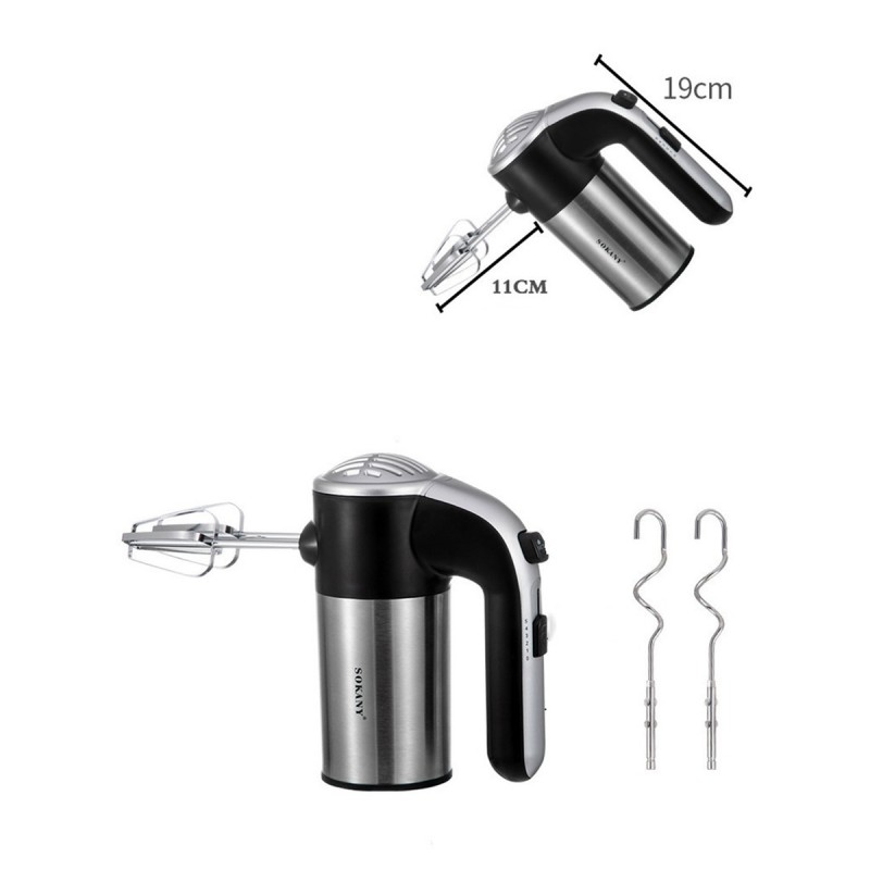 Mixer de mana Sokany LH-952, 800W, 5 trepte de viteza, Negru/Inox Mixer de mana Sokany LH-952, 800W, 5 trepte de viteza, Negru/Inox