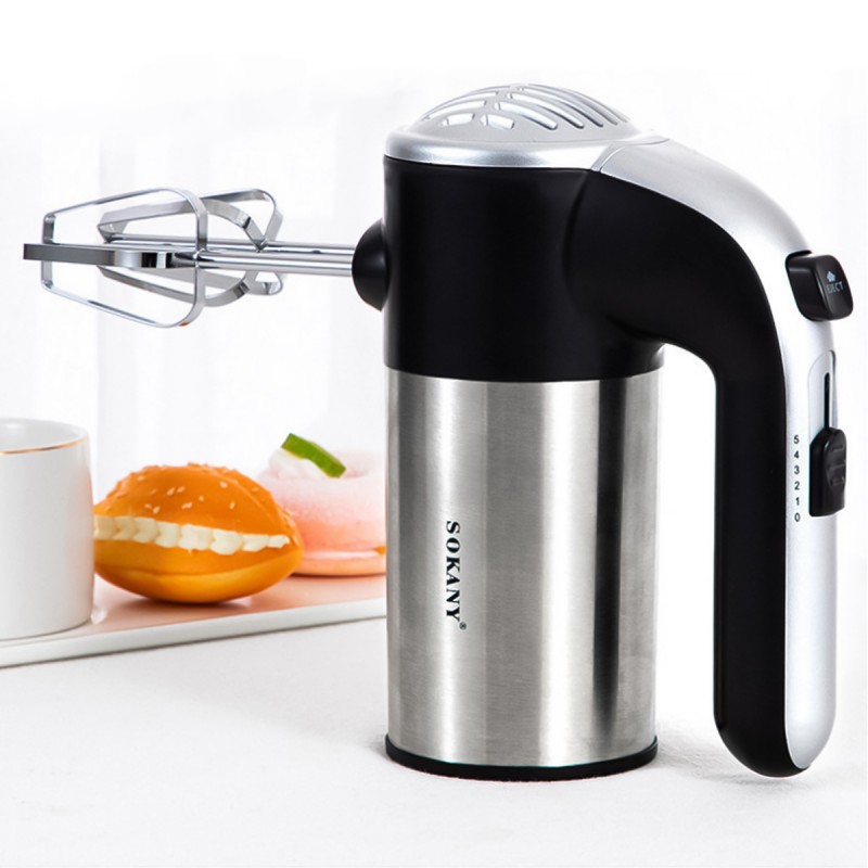 Mixer de mana Sokany LH-952, 800W, 5 trepte de viteza, Negru/Inox Mixer de mana Sokany LH-952, 800W, 5 trepte de viteza, Negru/Inox