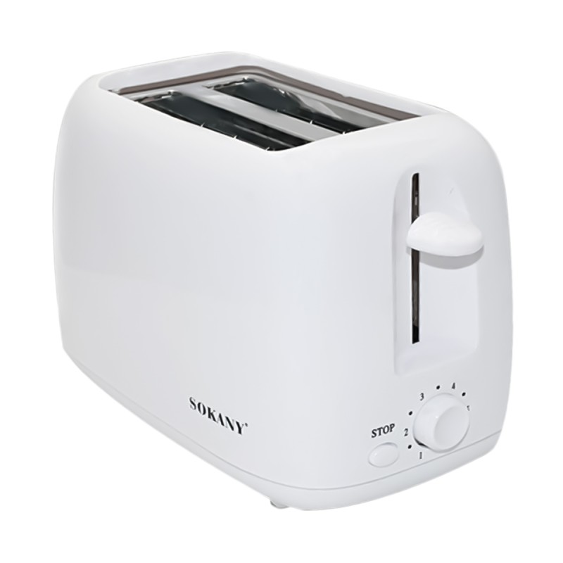 Prajitor de paine Sokany HJT-022, 700 W, 2 felii, Grad de rumenire ajustabil, Functie dezghetare, Alb