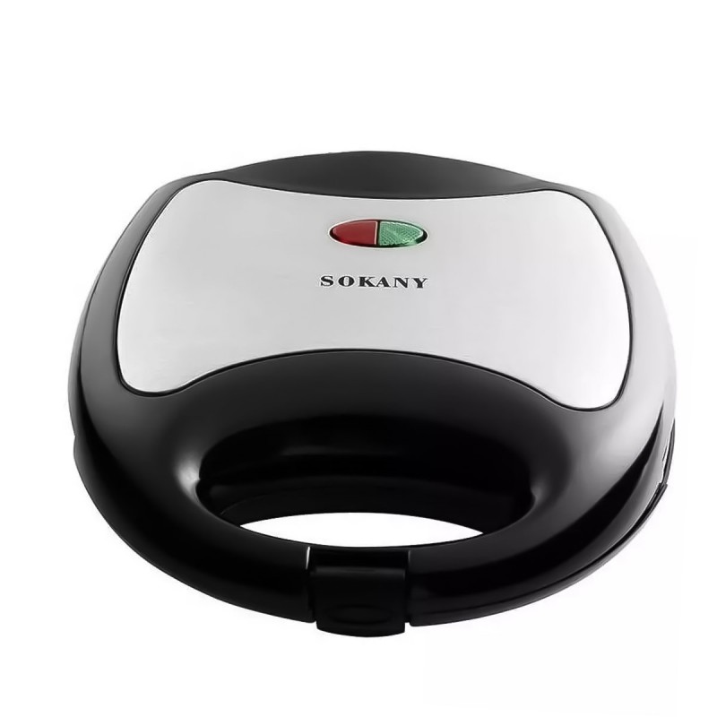 Sandwich maker Sokany KJ-102, 750 W, Negru/Inox