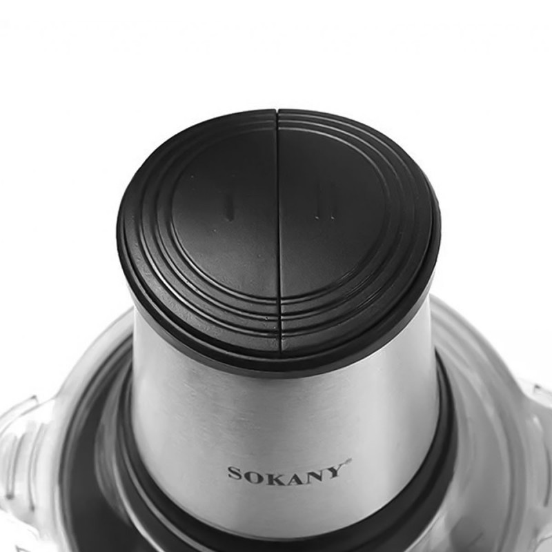 Tocator electric Sokany SK-7002A, 4 lame din otel inoxidabil de inalta calitate, 700 W, 2L, recipient din Inox, Negru