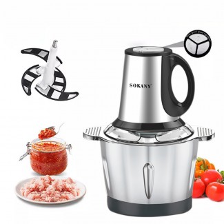 Tocator electric Sokany SK-7011, 4 lame din otel inoxidabil de inalta calitate, 500 W, 3L, recipient din Inox, Negru Tocator electric Sokany SK-7011, 4 lame din otel inoxidabil de inalta calitate, 500 W, 3L, recipient din Inox, Negru