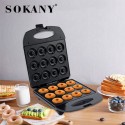 Aparat pentru preparat gogosi Sokany SK-821, 1400W, Placi antiaderente, Indicator luminos, Negru/Inox