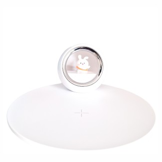Incarcator wireless pentru copii cu lumina de veghe, Naimeed D6067, Alb, 180x80x180mm