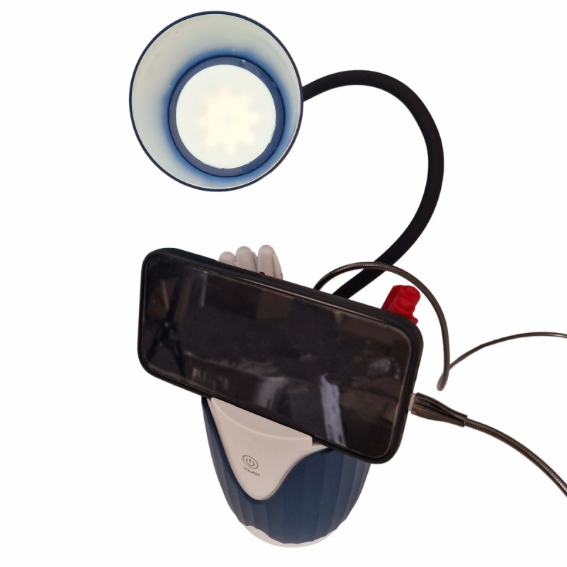 Veioza cu lumina LED, Naimeed D5887, Albastru, cu touch, incarcare USB telefon  100x437x117mm