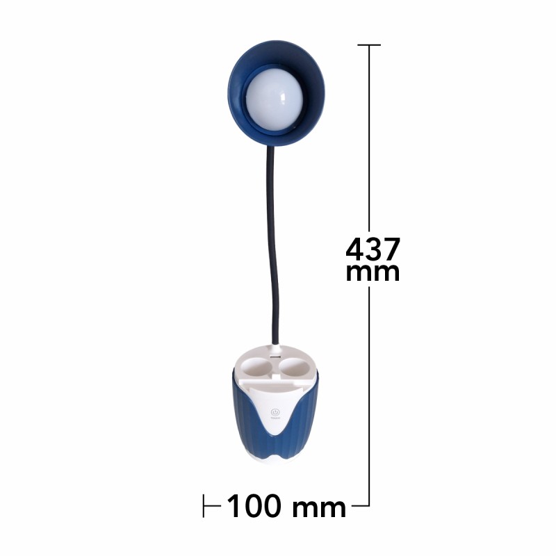 Veioza cu lumina LED, Naimeed D5887, Albastru, cu touch, incarcare USB telefon  100x437x117mm