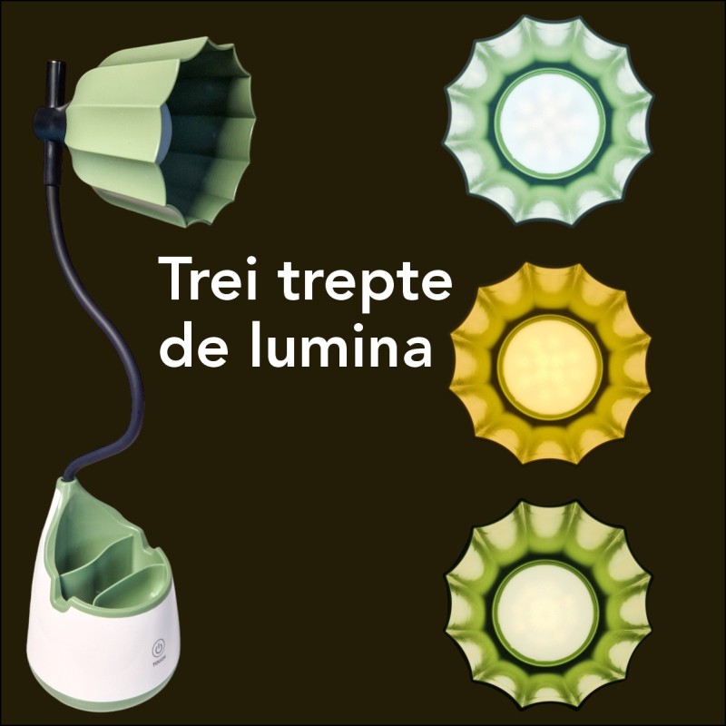 Veioza cu lumina LED, Naimeed D5889, Verde, cu touch, incarcare USB telefon 105x470x105mm Veioza cu lumina LED, Naimeed D5889, Verde, cu touch, incarcare USB telefon 105x470x105mm