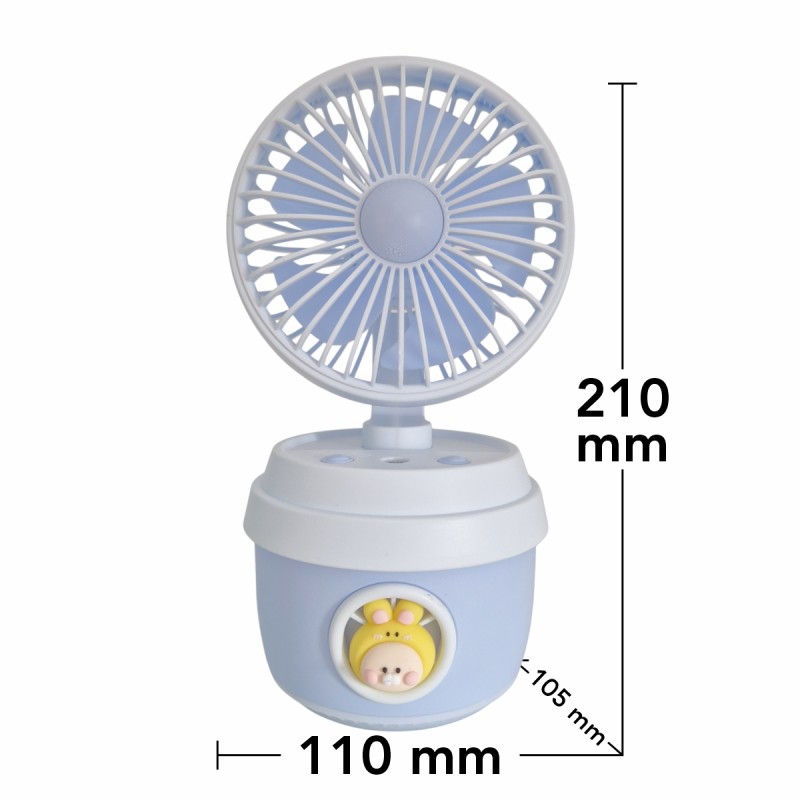 Ventilator si Umidificator, cu acumulator, Naimeed D5833, USB, Albastru, 110x210x105mm Ventilator si Umidificator, cu acumulator, Naimeed D5833, USB, Albastru, 110x210x105mm