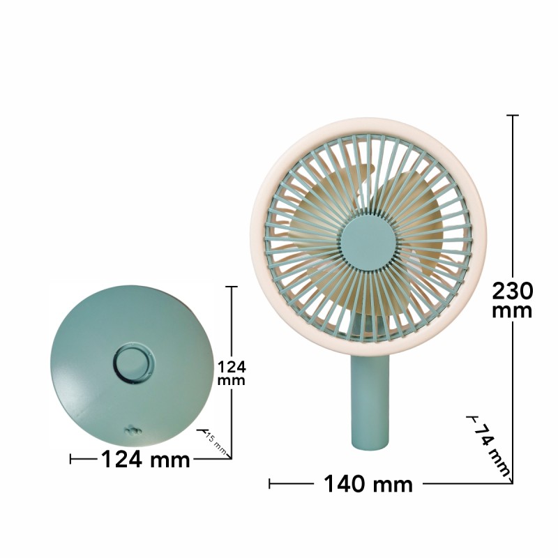 Ventilator, cu acumulator, Naimeed D5843, USB, Turcoaz, 140x230x74mm Ventilator, cu acumulator, Naimeed D5843, USB, Turcoaz, 140x230x74mm