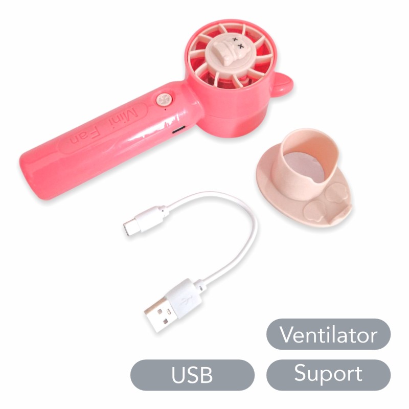 Ventilator, cu acumulator, Naimeed D5875, USB, Roz, 50x178x47mm Ventilator, cu acumulator, Naimeed D5875, USB, Roz, 50x178x47mm