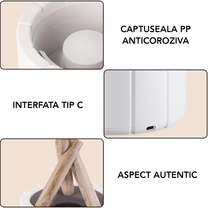 Umidificator cu aromaterapie, Naimeed D6033, Foc de Tabara, Alb, 148x200x148mm Umidificator cu aromaterapie, Naimeed D6033, Foc de Tabara, Alb, 148x200x148mm