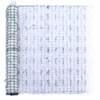 Plasa gard, flori artificiale, Naimeed D5960, paravan pentru balcon, terasa si gard, Alb, 1000x3000mm