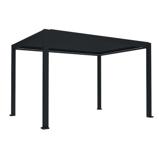 Pergola bioclimatica, iluminare LED, aluminiu, acoperis motorizat, Naimeed D6784, 400x300x250cm, Negru Pergola bioclimatica, iluminare LED, aluminiu, acoperis motorizat, Naimeed D6784, 400x300x250cm, Negru