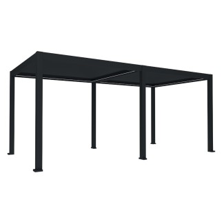Pergola bioclimatica, iluminare LED, aluminiu, acoperis motorizat, Naimeed D6787, 600x300x250cm, Negru Pergola bioclimatica, iluminare LED, aluminiu, acoperis motorizat, Naimeed D6787, 600x300x250cm, Negru