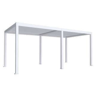 Pergola bioclimatica, iluminare LED, aluminiu, acoperis motorizat, Naimeed D6788, 600x300x250cm, Alb Pergola bioclimatica, iluminare LED, aluminiu, acoperis motorizat, Naimeed D6788, 600x300x250cm, Alb