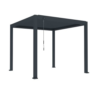 Pergola bioclimatica, iluminare LED, aluminiu, Naimeed D6789, 300x300x250cm, Gri antracit