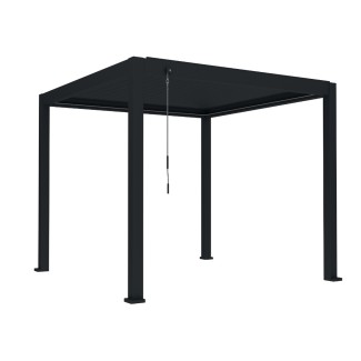Pergola bioclimatica, iluminare LED, aluminiu, Naimeed D6790, 300x300x250cm, Negru
