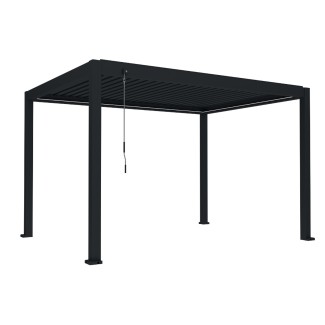 Pergola bioclimatica, iluminare LED, aluminiu, Naimeed D6795, 400x300x250cm, Negru