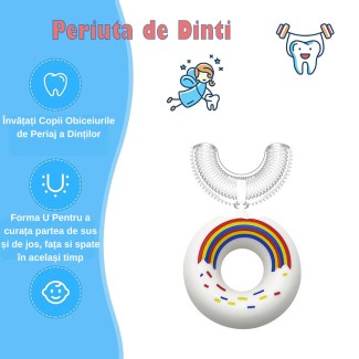 Periuta de Dinti Circulara U-shape, pentru Copii 2-6 ani, Naimeed D1000, Alb Periuta de Dinti Circulara U-shape, pentru Copii 2-6 ani, Naimeed D1000, Alb