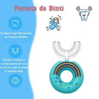 Periuta de Dinti Circulara U-shape, pentru Copii 2-6 ani, Naimeed D1000, Blue Periuta de Dinti Circulara U-shape, pentru Copii 2-6 ani, Naimeed D1000, Blue