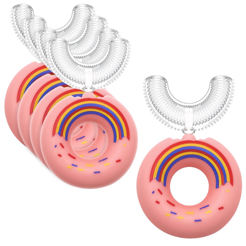 Set 5 Periute de Dinti Naimeed D1000, Roz, Circulare U-shape, pentru Copii 2-6 ani Set 5 Periute de Dinti Naimeed D1000, Roz, Circulare U-shape, pentru Copii 2-6 ani