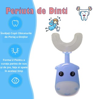 Periuta de Dinti Circulara U-shape, pentru Copii 3-6 ani, Naimeed D4366, Albastru Periuta de Dinti Circulara U-shape, pentru Copii 3-6 ani, Naimeed D4366, Albastru