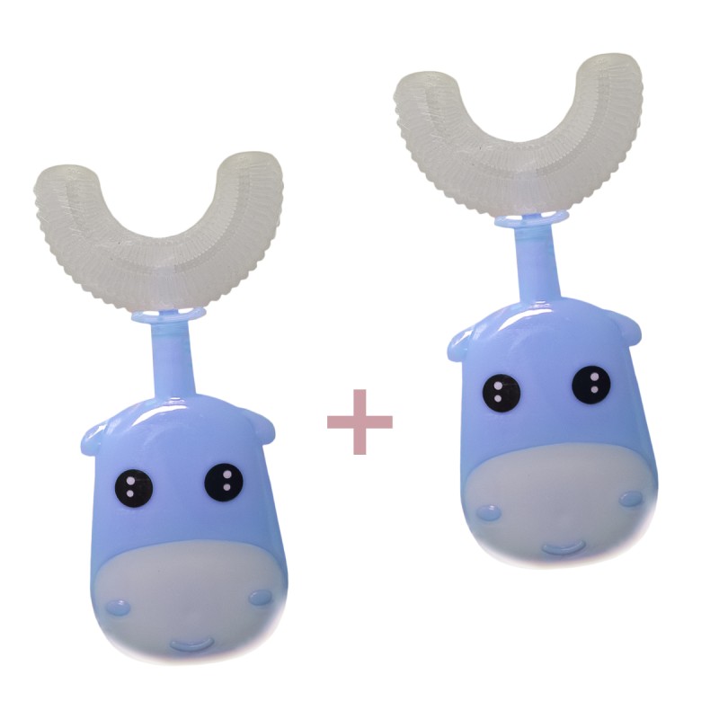 Set 2 Periute de Dinti, U-shape, pentru Copii 3-6 ani, Naimeed D4366, Albastru Set 2 Periute de Dinti, U-shape, pentru Copii 3-6 ani, Naimeed D4366, Albastru