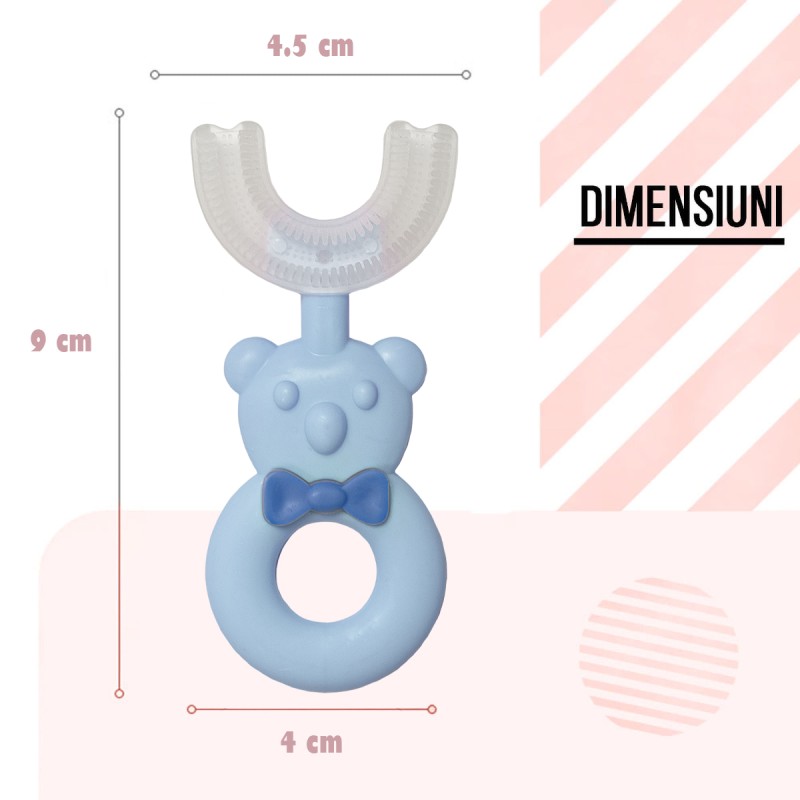 Periuta de Dinti Circulara U-shape, pentru Copii 6-12 ani, Naimeed D4368, Albastru Periuta de Dinti Circulara U-shape, pentru Copii 6-12 ani, Naimeed D4368, Albastru