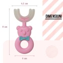 Periuta de Dinti Circulara U-shape, pentru Copii 2-6 ani, Naimeed D4367, Roz