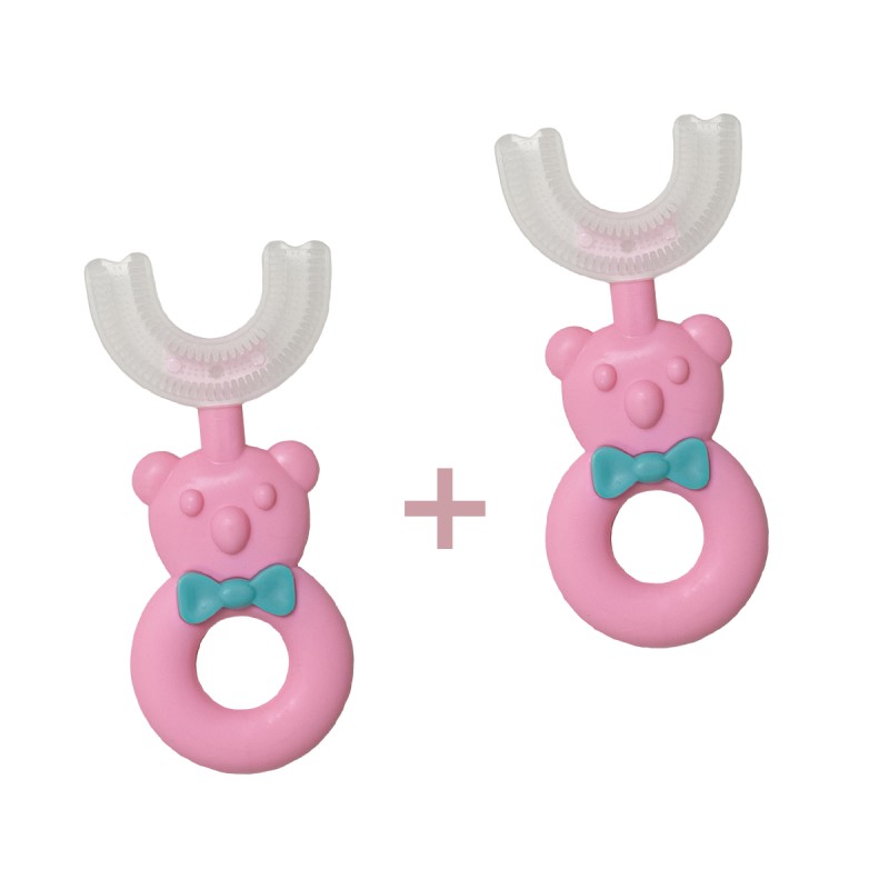 Set 2 Periute de Dinti, U-shape, pentru Copii 2-6 ani, Naimeed D4367, Roz